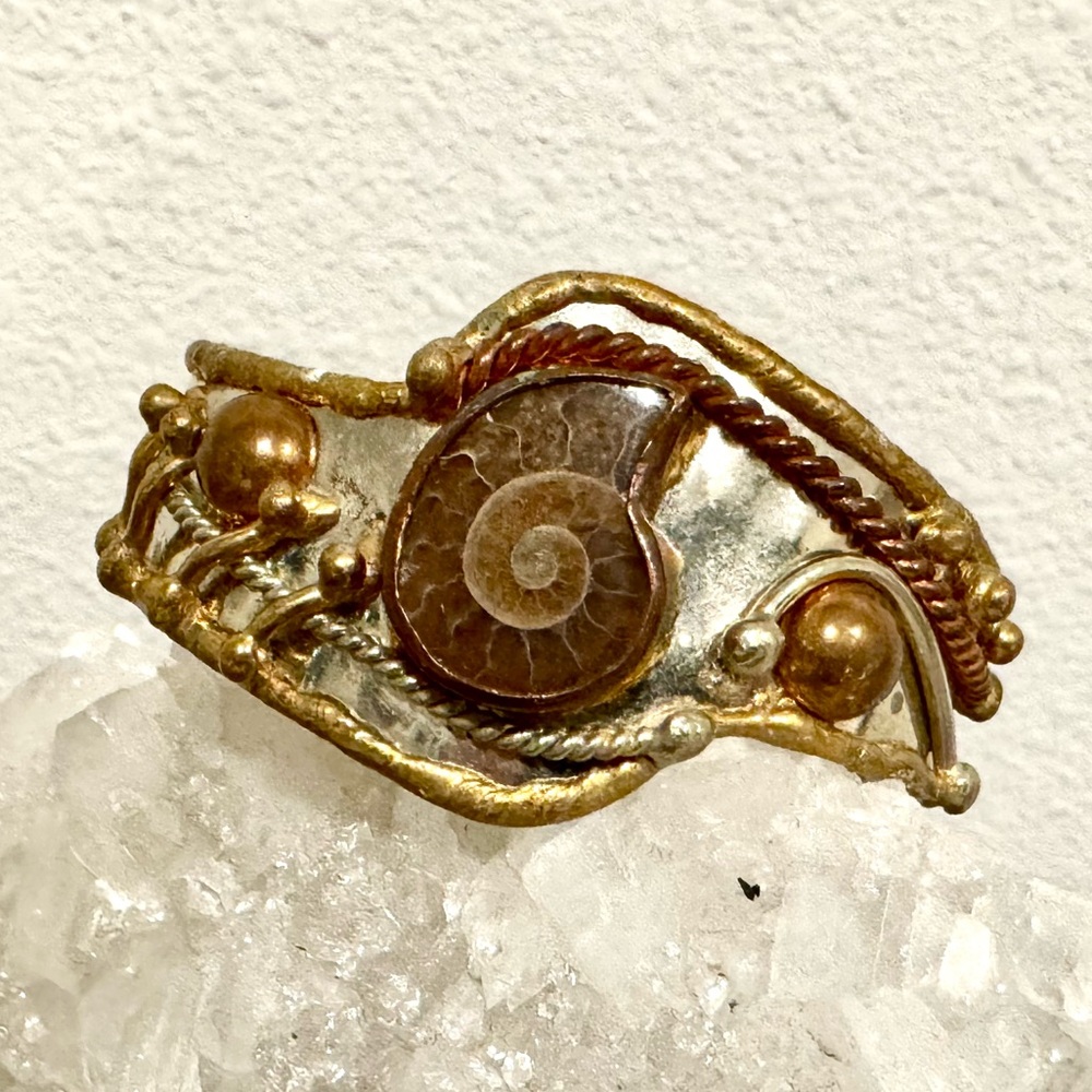 Mixed Metal Ammonite Cuff